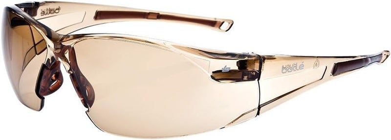 Bollé Safety RUSH Safety Glasses with Dark Amber Lens and Twilight Frame